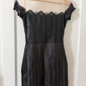 WYLDR Mesh Top XS faux leather Black Cocktail Dress Whismigoth Y2K